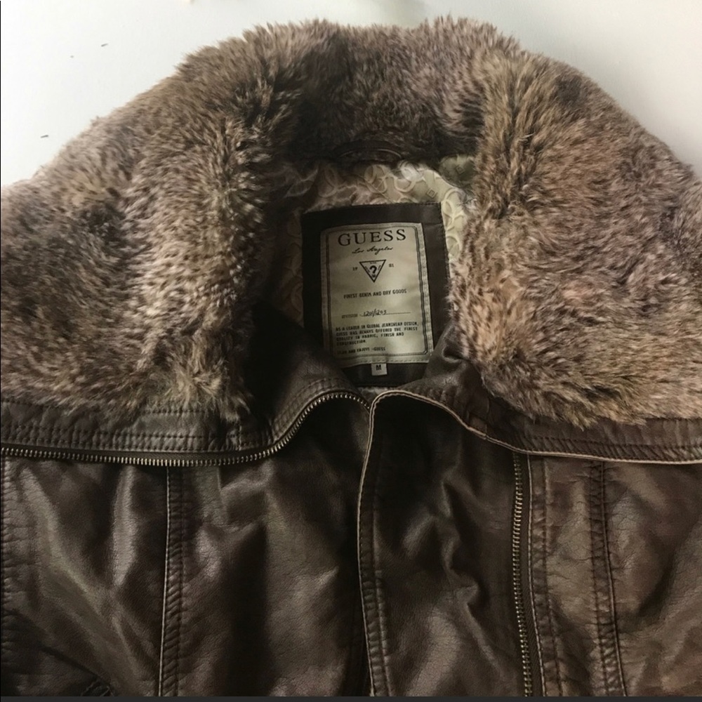 *SOLD* Guess Fur Collar Moto Jacket
